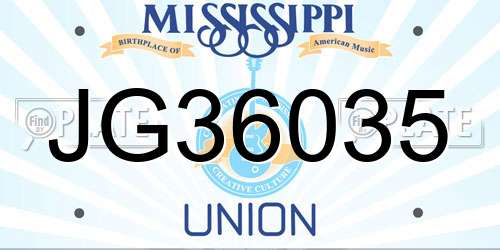 JG36035 Mississippi License Plate