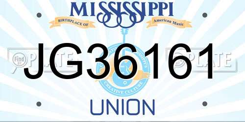 JG36161 Mississippi License Plate