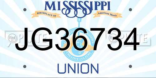 JG36734 Mississippi License Plate