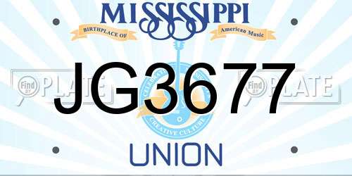 JG3677 Mississippi License Plate