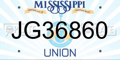 JG36860 Mississippi License Plate