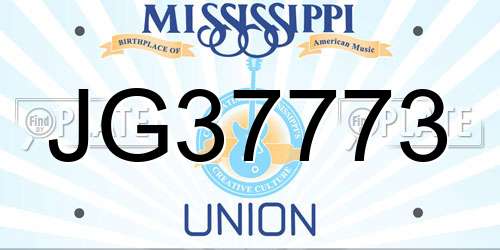 JG37773 Mississippi License Plate