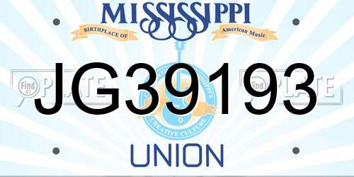 JG39193 Mississippi License Plate