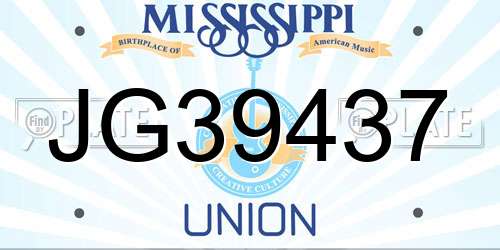 JG39437 Mississippi License Plate