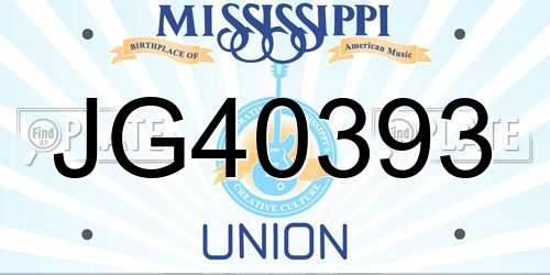 JG40393 Mississippi License Plate