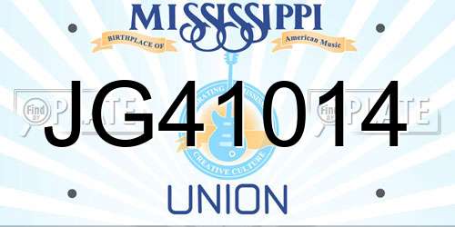 JG41014 Mississippi License Plate