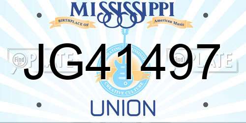JG41497 Mississippi License Plate