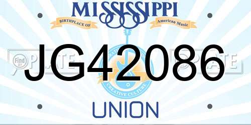 JG42086 Mississippi License Plate