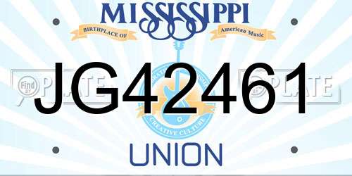 JG42461 Mississippi License Plate