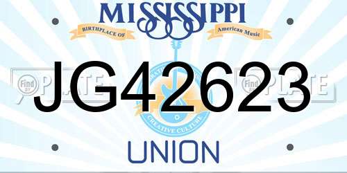 JG42623 Mississippi License Plate