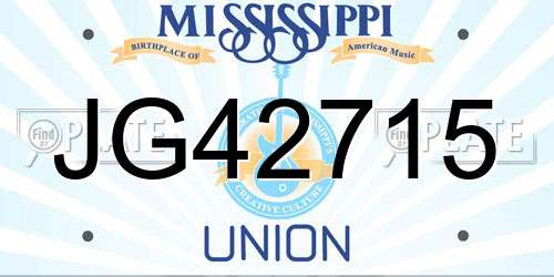 JG42715 Mississippi License Plate