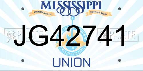 JG42741 Mississippi License Plate