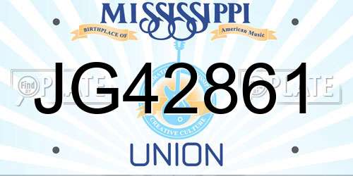 JG42861 Mississippi License Plate