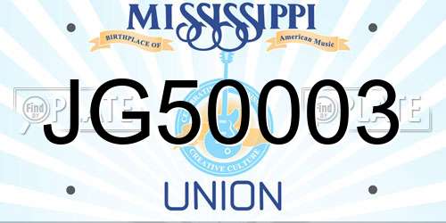 JG50003 Mississippi License Plate