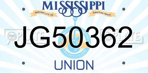 JG50362 Mississippi License Plate