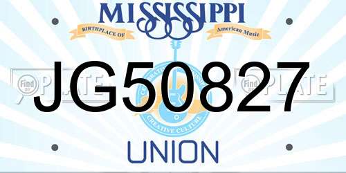 JG50827 Mississippi License Plate