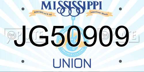 JG50909 Mississippi License Plate