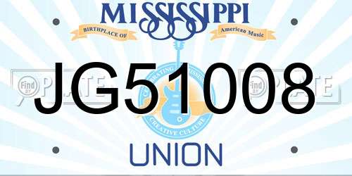 JG51008 Mississippi License Plate