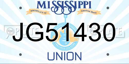JG51430 Mississippi License Plate