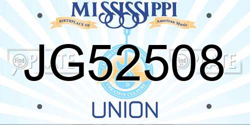 JG52508 Mississippi License Plate