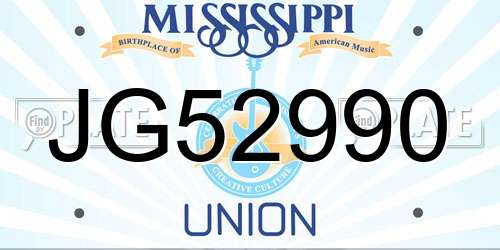 JG52990 Mississippi License Plate