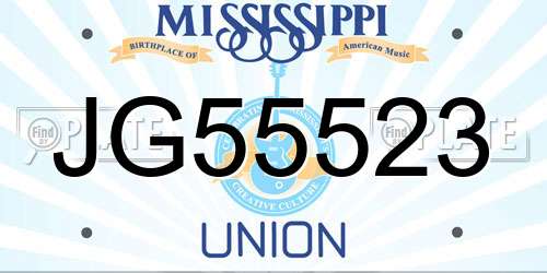 JG55523 Mississippi License Plate