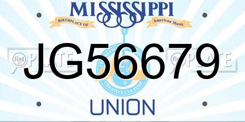 JG56679 Mississippi License Plate