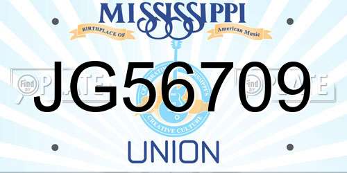 JG56709 Mississippi License Plate