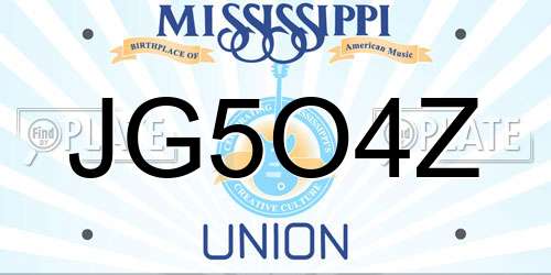 JG5O4Z Mississippi License Plate