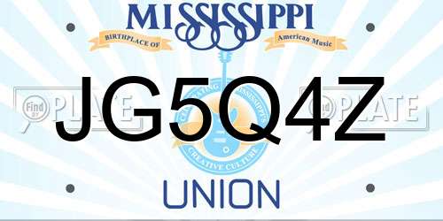 JG5Q4Z Mississippi License Plate