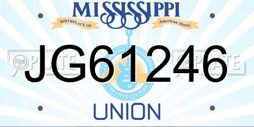 JG61246 Mississippi License Plate