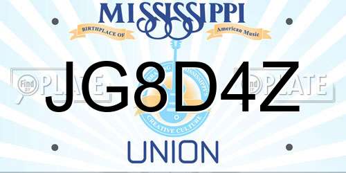 JG8D4Z Mississippi License Plate
