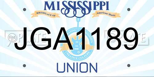 JGA1189 Mississippi License Plate