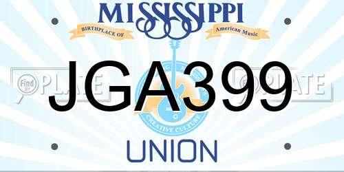JGA399 Mississippi License Plate