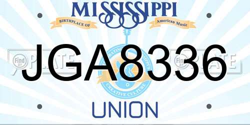 JGA8336 Mississippi License Plate