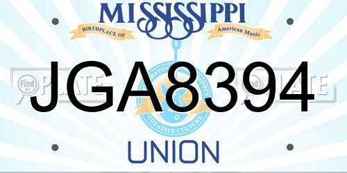JGA8394 Mississippi License Plate