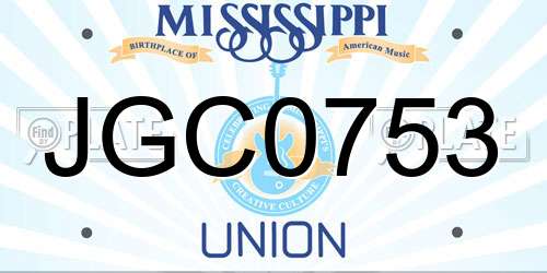 JGC0753 Mississippi License Plate