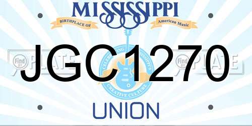 JGC1270 Mississippi License Plate