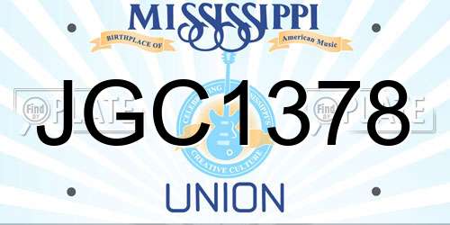 JGC1378 Mississippi License Plate