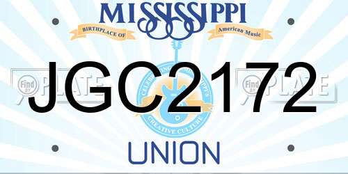 JGC2172 Mississippi License Plate
