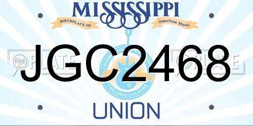 JGC2468 Mississippi License Plate