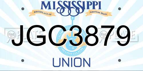 JGC3879 Mississippi License Plate