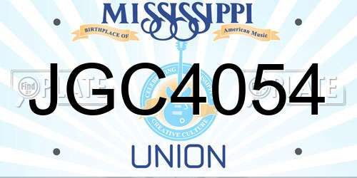 JGC4054 Mississippi License Plate