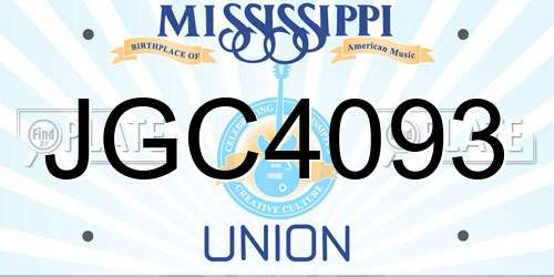 JGC4093 Mississippi License Plate