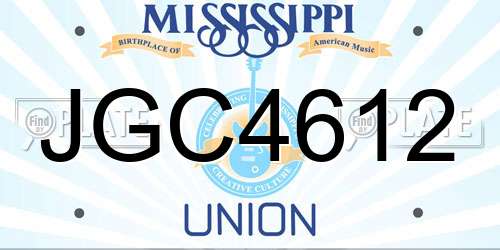 JGC4612 Mississippi License Plate