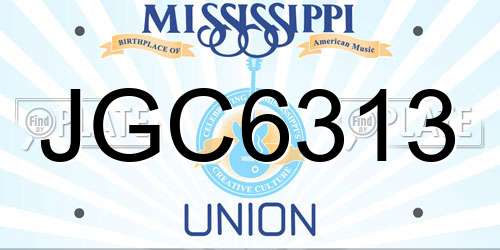 JGC6313 Mississippi License Plate