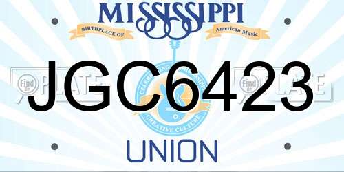JGC6423 Mississippi License Plate