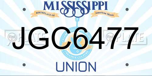 JGC6477 Mississippi License Plate