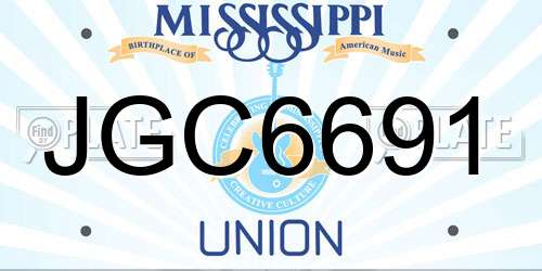 JGC6691 Mississippi License Plate