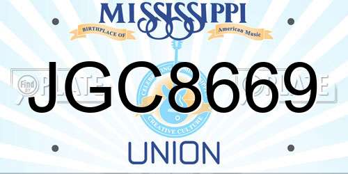 JGC8669 Mississippi License Plate